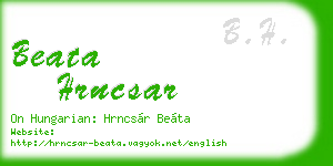 beata hrncsar business card